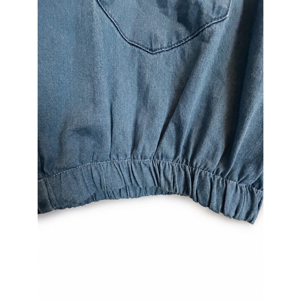 Vintage Carhartt Upcycled Reworked Cropped Chambray Jacket Shirt Size L Y2K - Picture 5 of 14